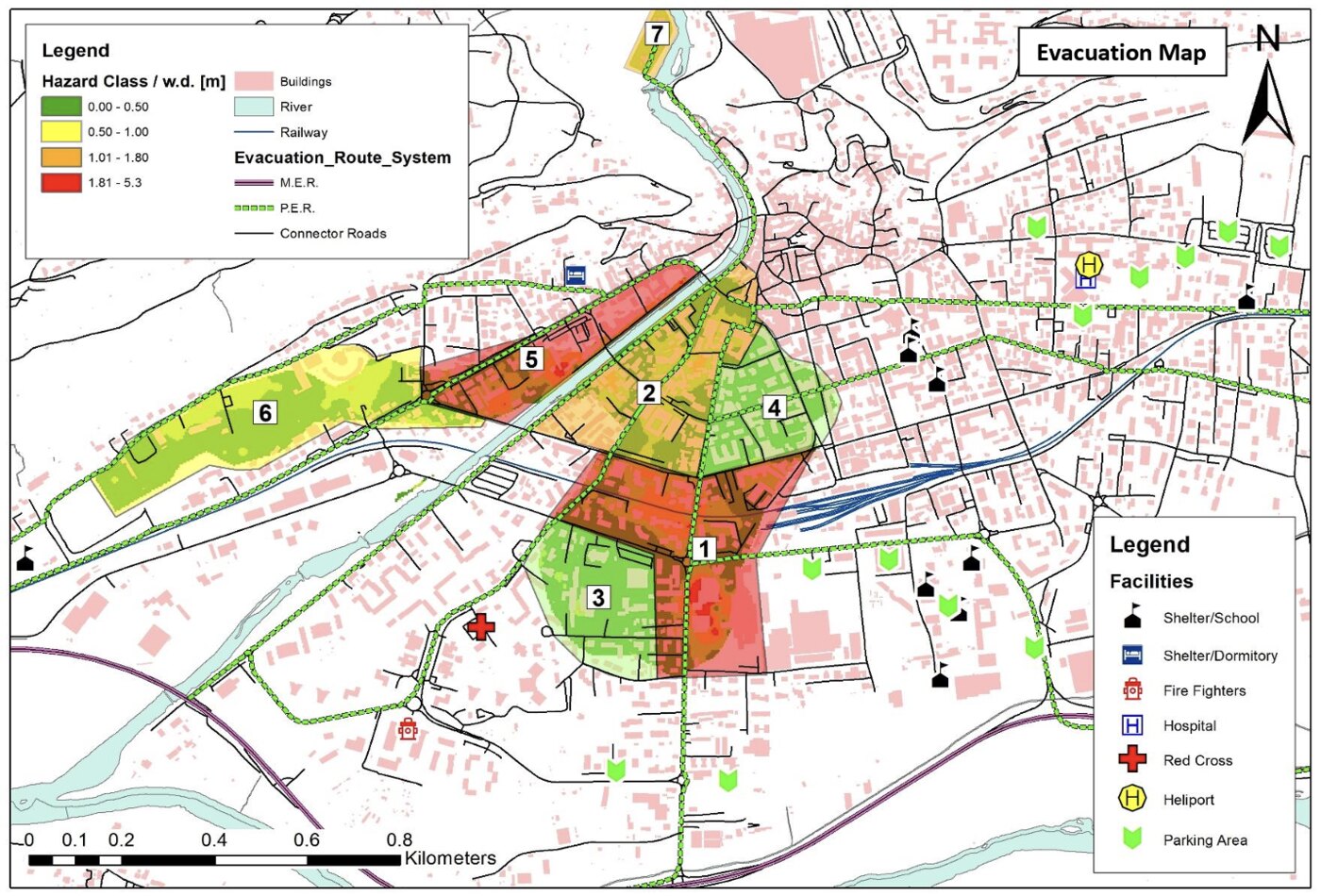 Evacuation map, Sondrio
